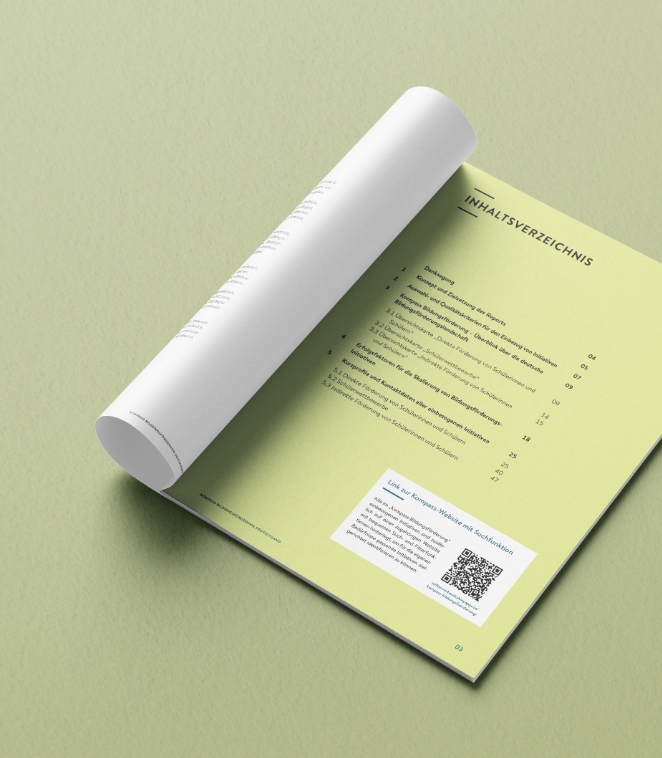 Report Design Kompass Bildungsförderung: Inhaltsverzeichnis des Reports